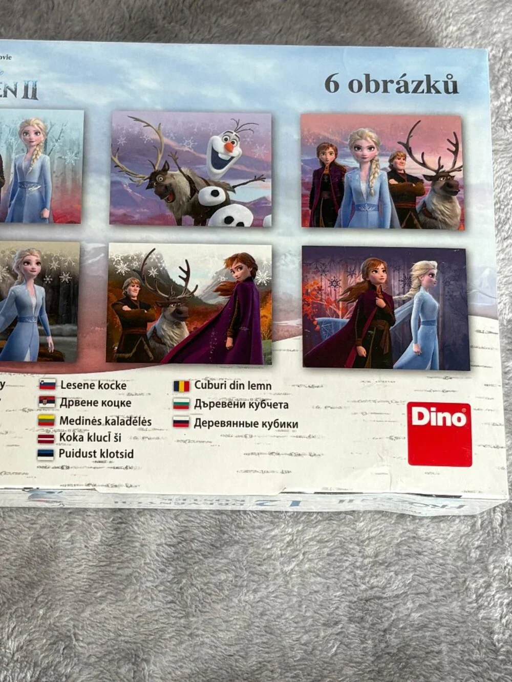 Disney Frozen 2 Wooden Cubes Blocks Puzzle Boxed Set Sealed Kids Made Czech Dino